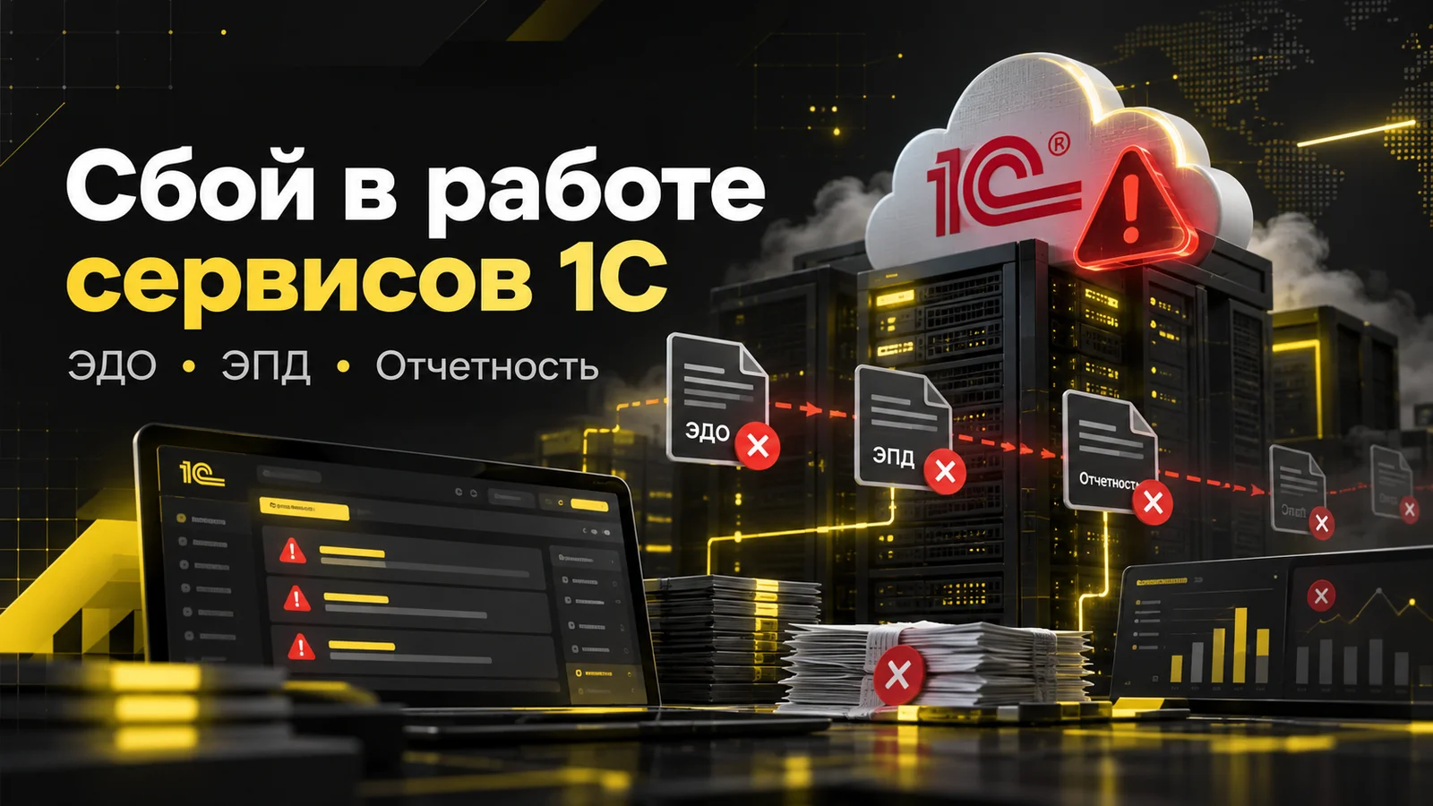 Сбой сервисов 1С: проблемы с 1С-Отчетностью, 1С-ЭДО и 1С-ЭПД